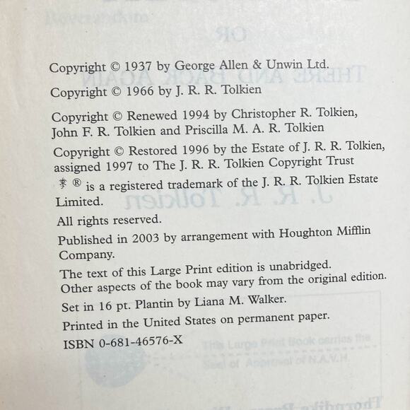 "The Hobbit, or There and Back Again" by J.R.R. Tolkien Hardback Book - Picture 6 of 8